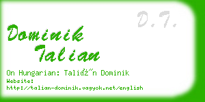 dominik talian business card